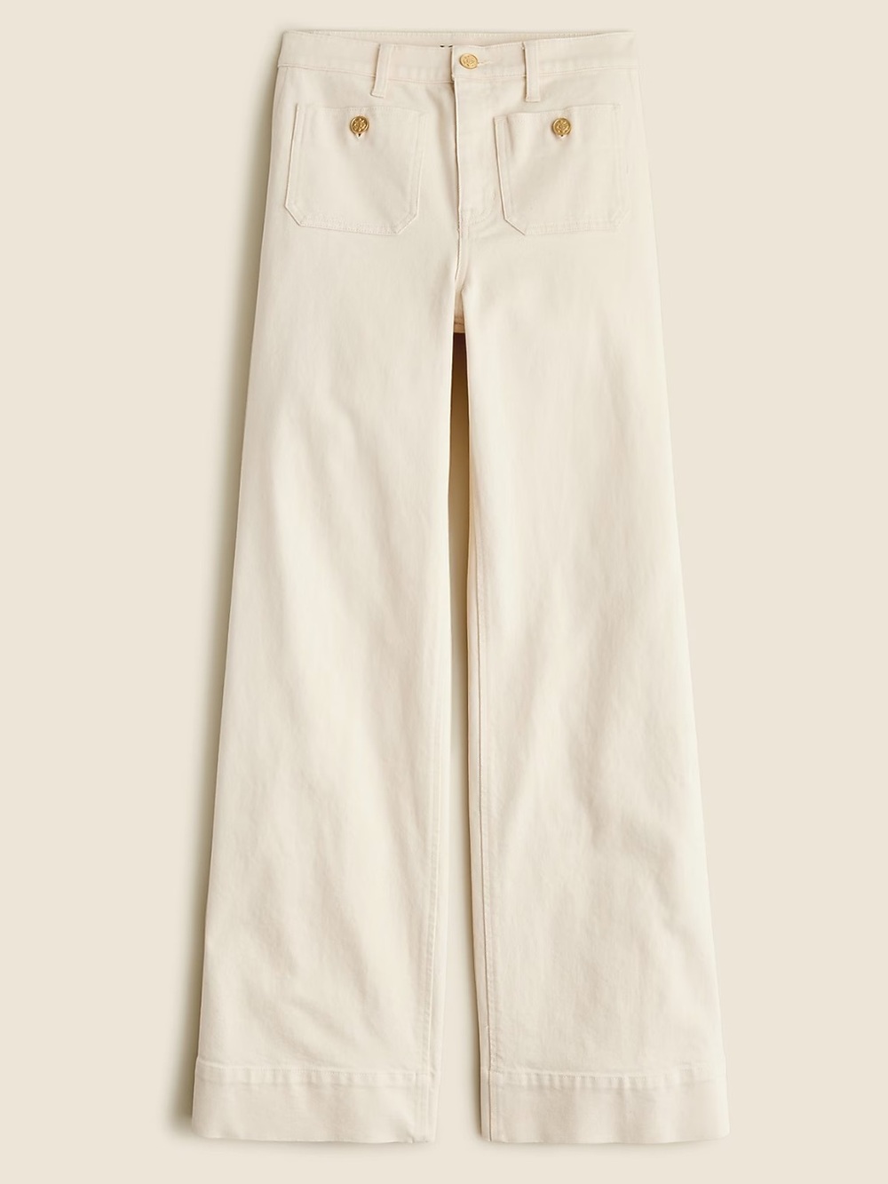 J. Crew Sailor Denim Trouser in Ecru
